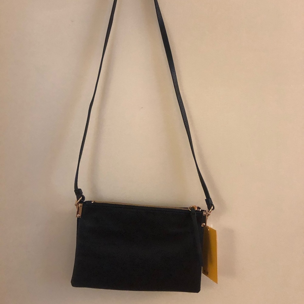 Perfect black “leather” shoulder bag